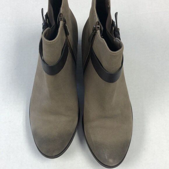 BP Leather Block Heel Ankle Boot Bootie Women's Size 7.5 Taupe Shoe Shootie NEW - Picture 7 of 12